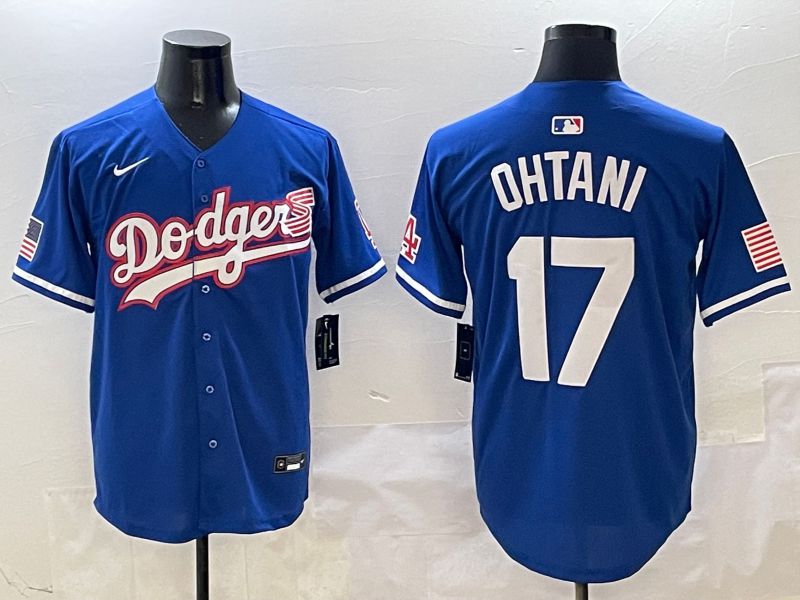 Men Los Angeles Dodgers 17 Ohtani Blue Second generation Joint Name Nike 2025 MLB Jersey style 11